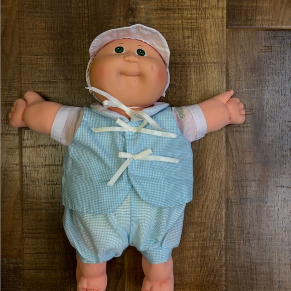 Cabbage Patch Kids Other - CABBAGE PATCH KIDS PREEMIE Xavier Roberts baby doll vintage 1982 blue oufit GUC